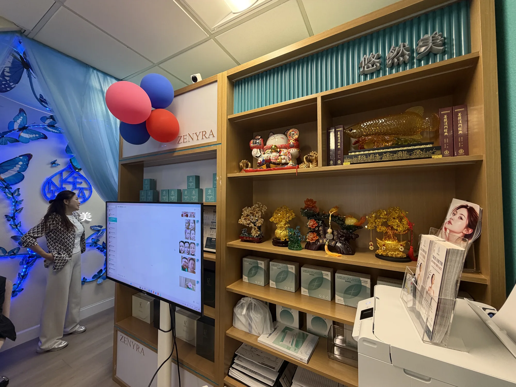 Zenyra product shelves and welcoming retail space